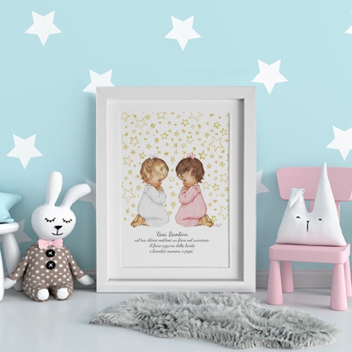 Quadretto Bibibaby Preghierina Gemelle - immagine 4