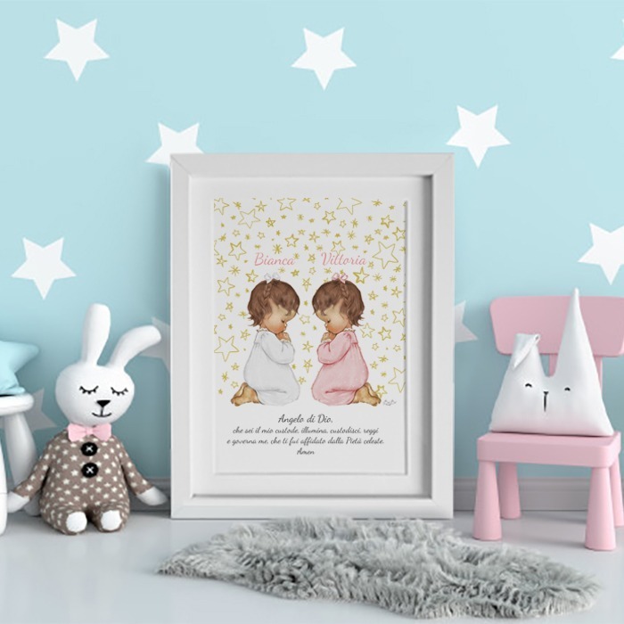 Quadretto Bibibaby Preghierina Gemelle - immagine 5