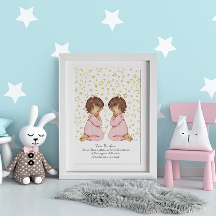 Quadretto Bibibaby Preghierina Gemelle - immagine 6