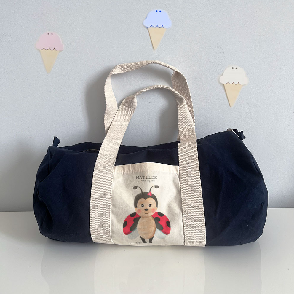 Borsone Bibibaby Animaletto Blu con Tasca - immagine 2