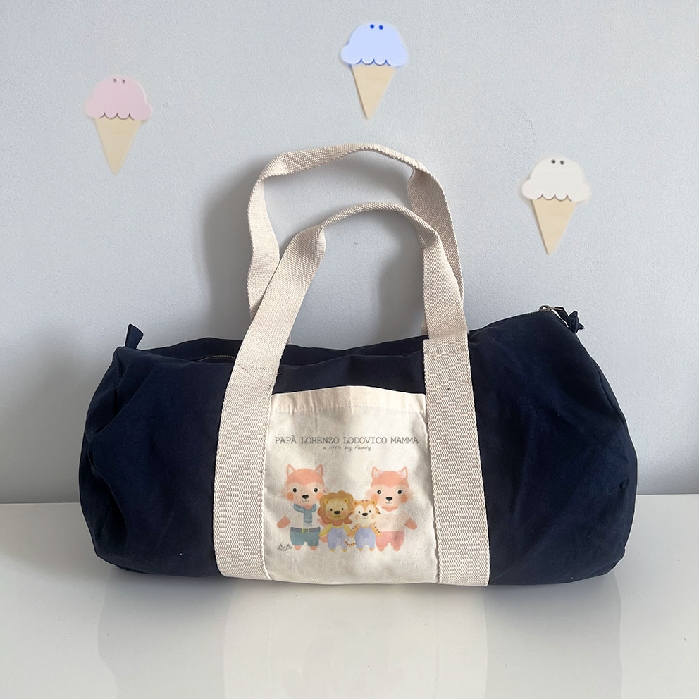 Borsone Bibibaby Famiglia Blu con Tasca - immagine 3