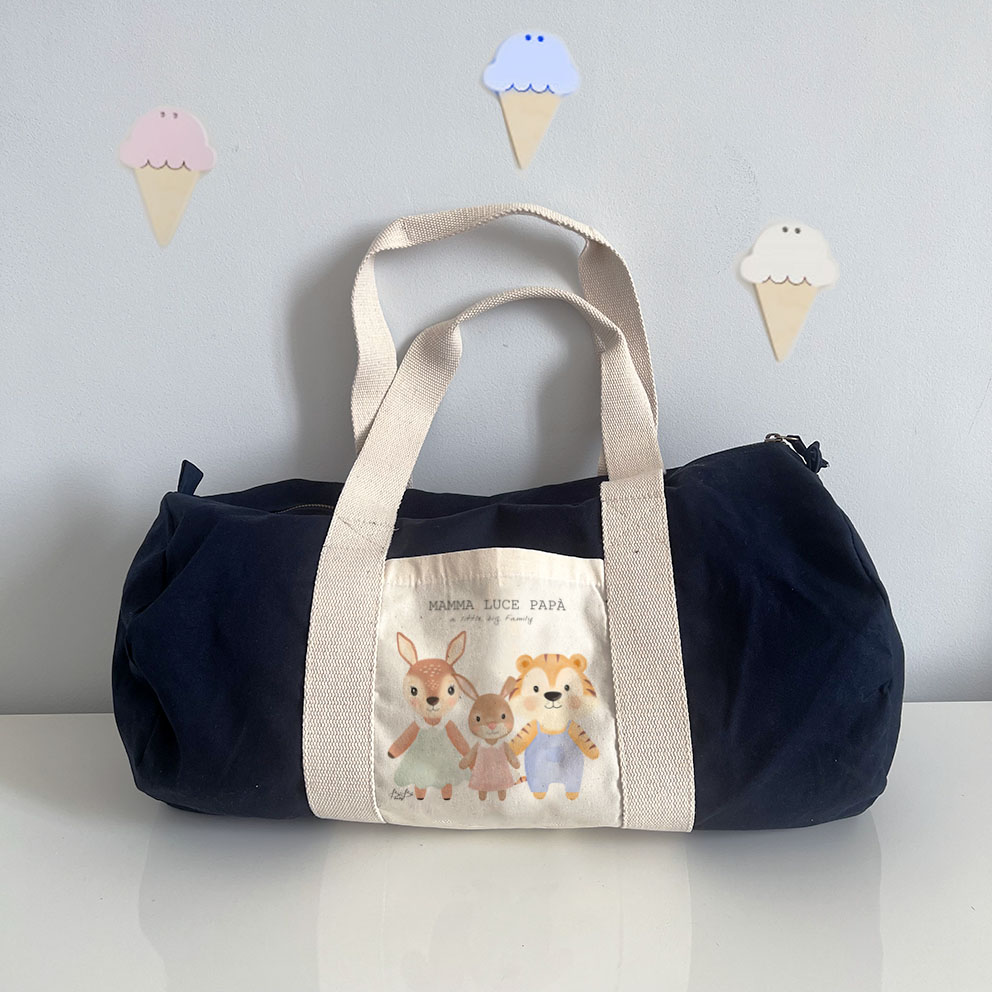 Borsone Bibibaby Famiglia Blu con Tasca