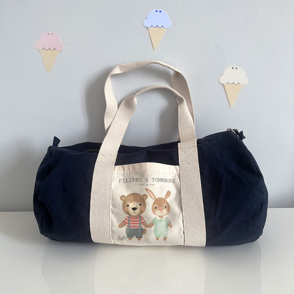Borsone Bibibaby Famiglia Blu con Tasca - immagine 4