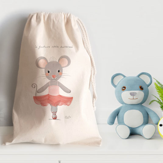 Sacchetto Asilo Cotone Canvas Bibibaby Animaletto - immagine 8