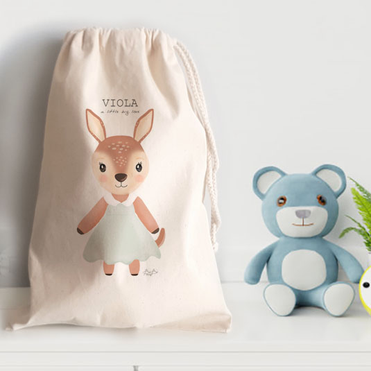 Sacchetto Asilo Cotone Canvas Bibibaby Animaletto - immagine 7