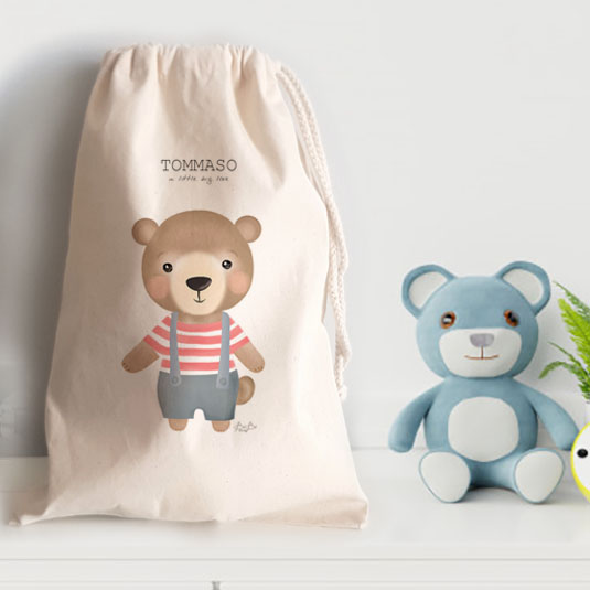 Sacchetto Asilo Cotone Canvas Bibibaby Animaletto - immagine 6