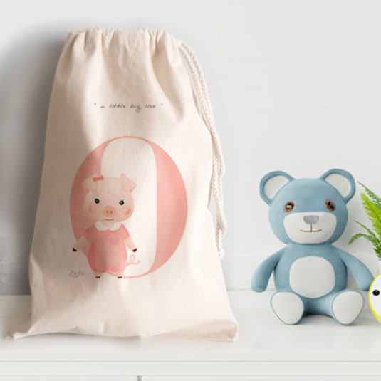 Sacchetto Asilo Cotone Canvas Bibibaby Animaletto - immagine 5