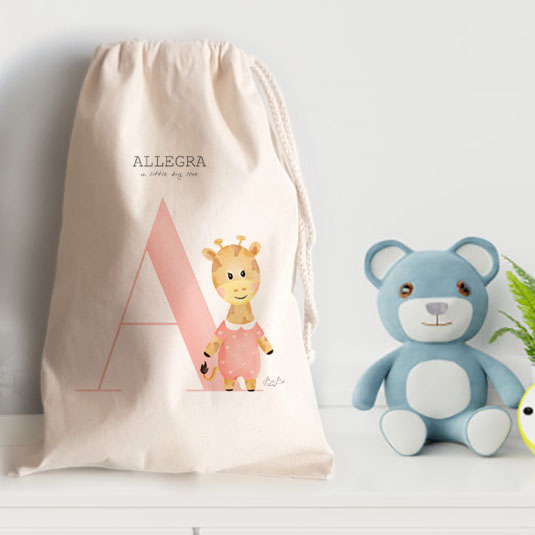 Sacchetto Asilo Cotone Canvas Bibibaby Animaletto - immagine 4