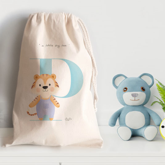 Sacchetto Asilo Cotone Canvas Bibibaby Animaletto - immagine 3