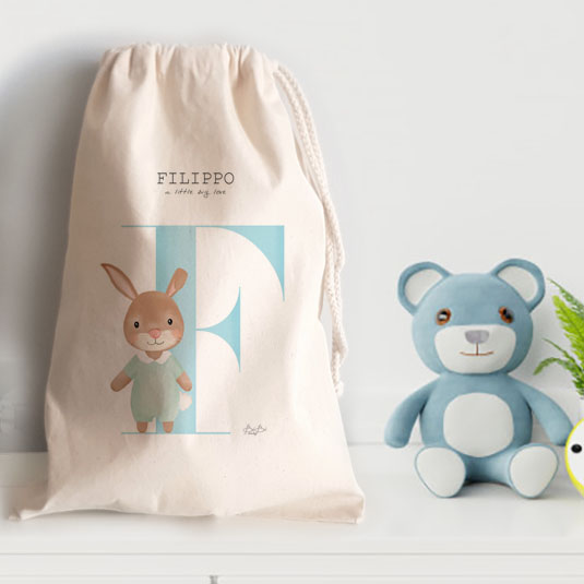 Sacchetto Asilo Cotone Canvas Bibibaby Animaletto - immagine 2