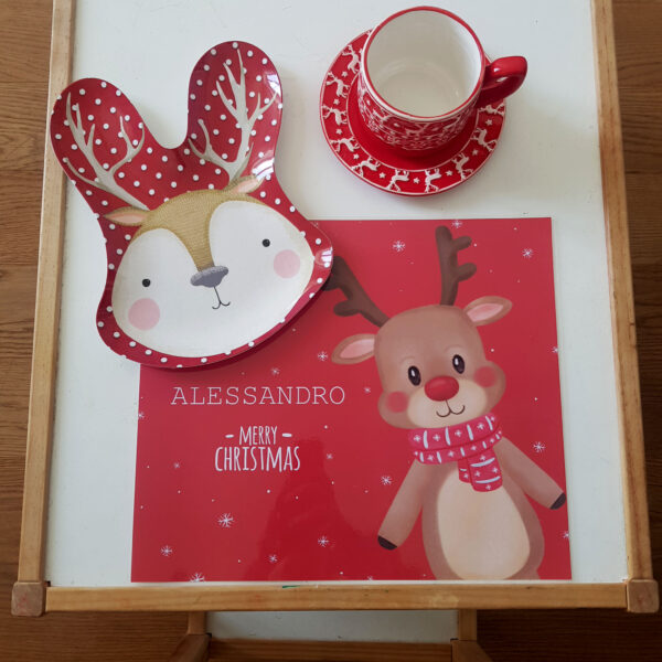 TOVAGLIETTA PERSONALIZZATA NOME ANIMALETTO BABBO NATALE RENNA ELFO ELFA MAMMA NATALE PAN DI ZENZERO ORSO POLARE NATALE