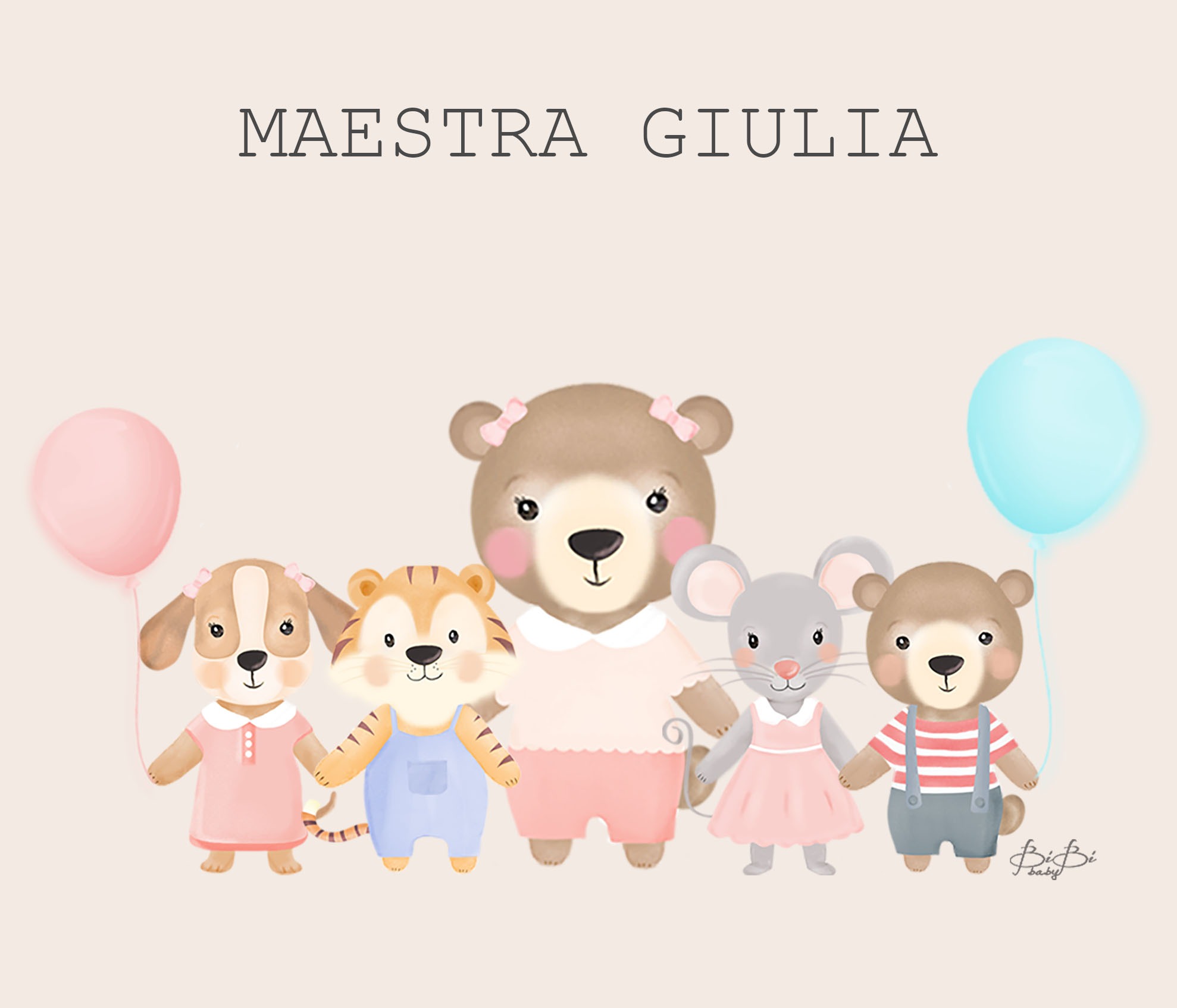 Tovaglietta Bibibaby Maestra con alunni - immagine 3