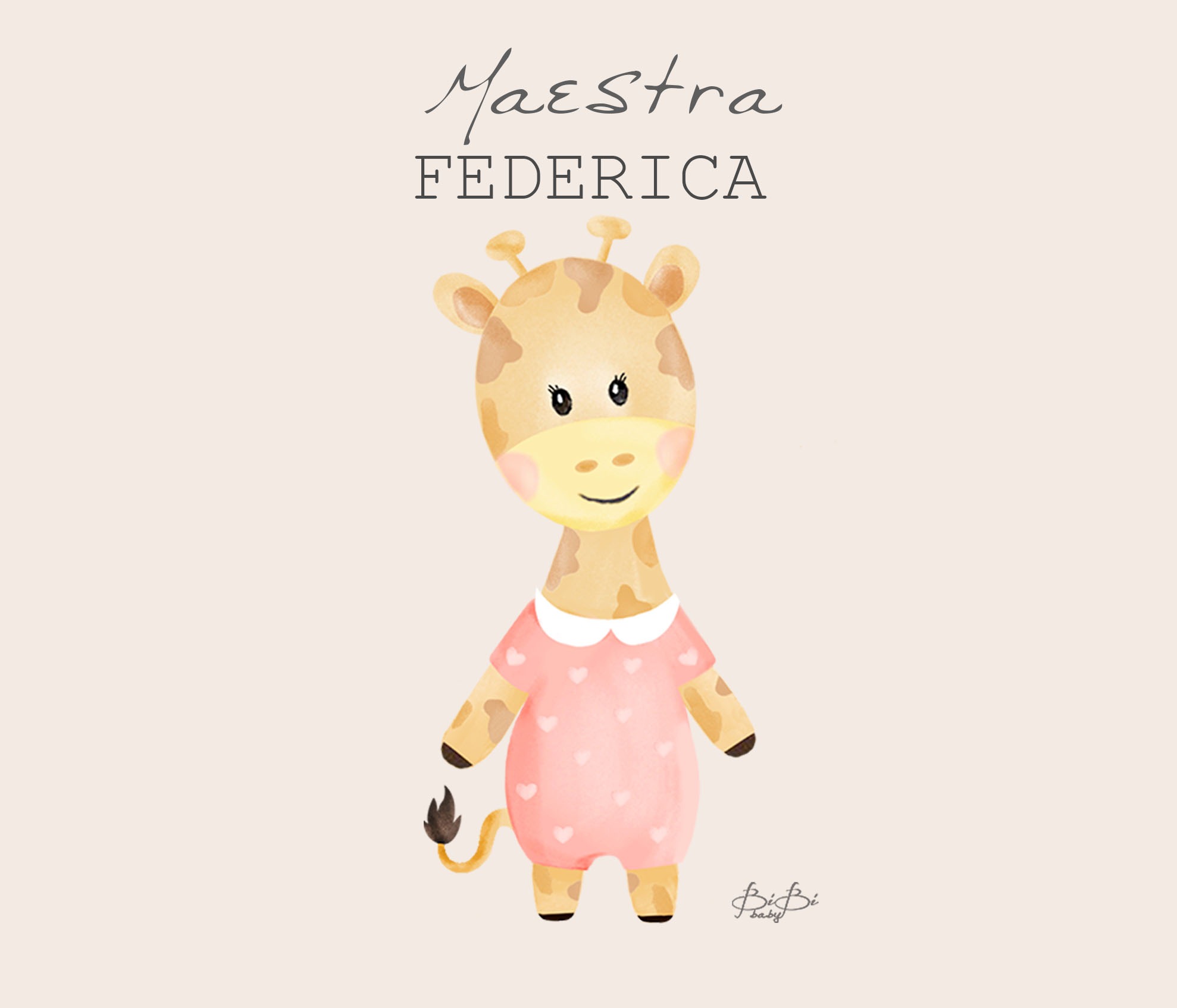 Tovaglietta Bibibaby Grazie Maestra Animaletto - immagine 2