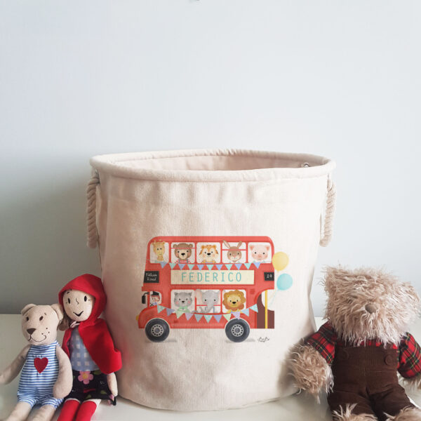 portagiochi london bus personalizzato nome animali colore bibibaby
