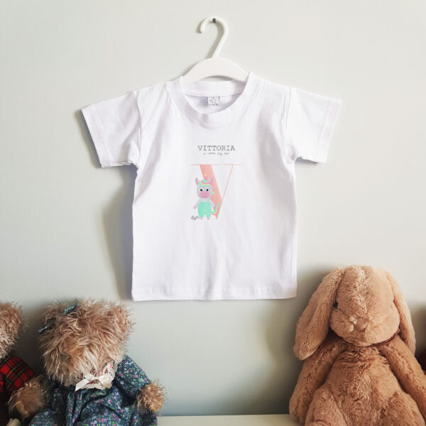 T-shirt Bibibaby Iniziale e Animaletto