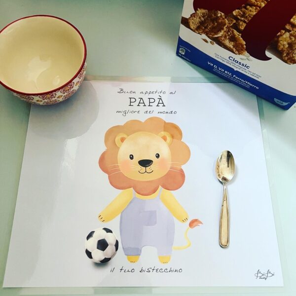 TOVAGLIETTA PERSONALIZZATA FESTA DEL PAPà NOME ANIMALETTO COLORE BIBIBABY