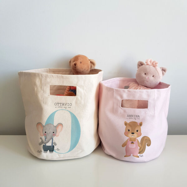 Portatutto con manici, personalizzare, colore, nome, giocattoli, organizer, Bibibaby
