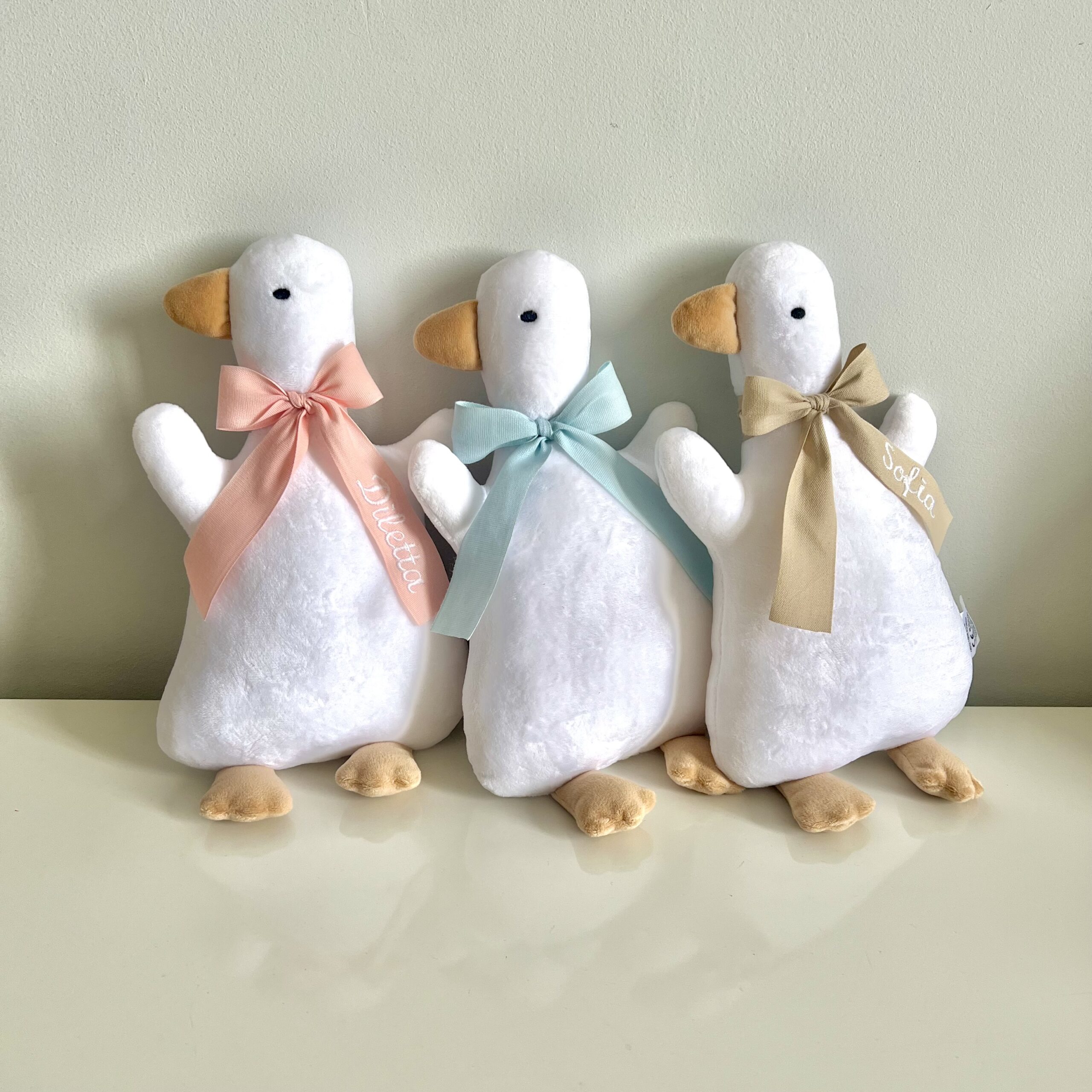 Papera, nome, personalizzare, peluche, ninna, culla, fiocco, colore, coccole, Bibibaby