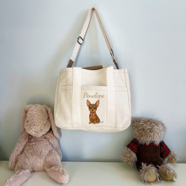 Borsa Multitasche, cambio, personalizzare, nome, portaoggetti, tracolla, tasca, cucciolo, cane Bibibaby, Bibilove