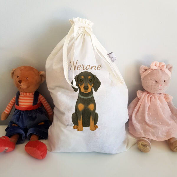 sacchetto soft grande bibilove personalizzato cane nome