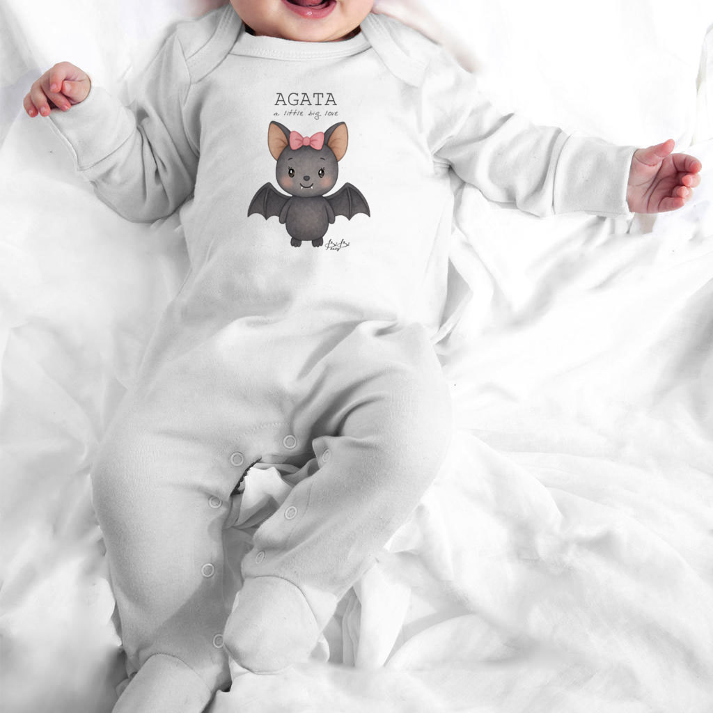 Tutina con piedini personalizzata nome, lettera, animaletto, colore, Bibibaby