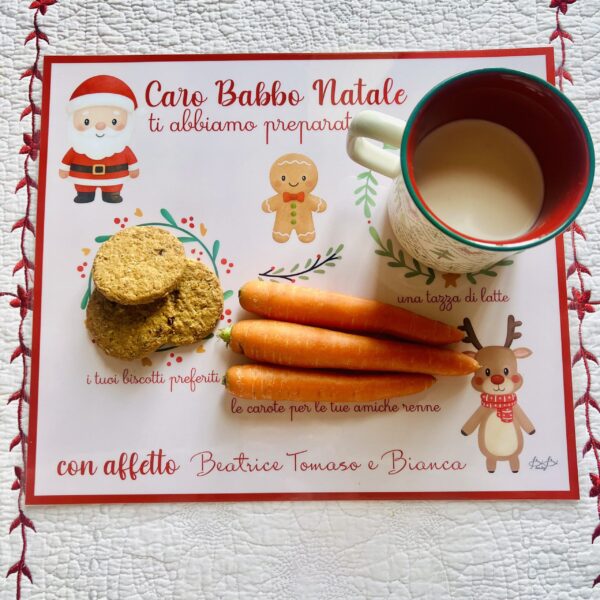 tovaglietta personalizzata per babbo natale con il nome tovaglietta per natale idea regalo natale renne